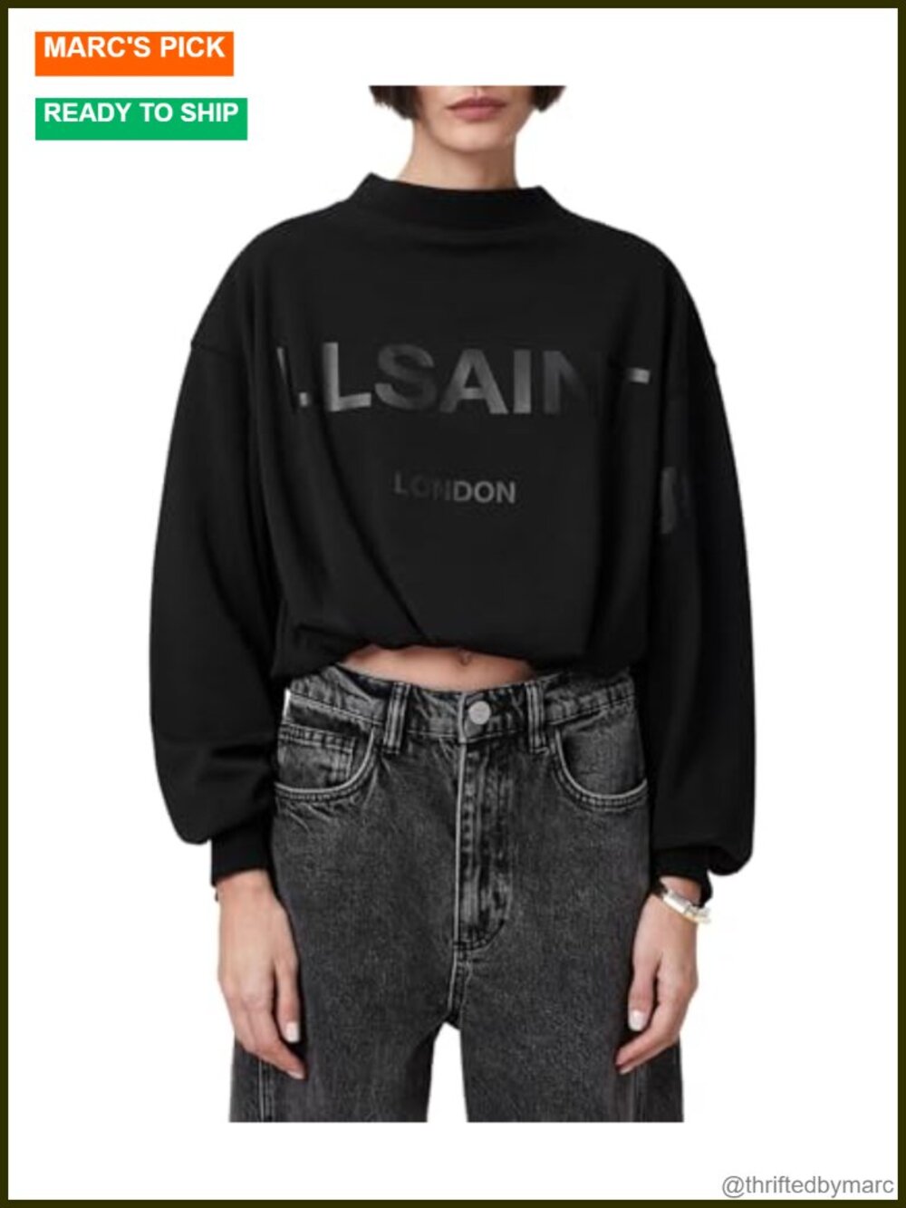 AllSaints Biggy Aster Sweat Women's Crew Neck Pullover Sweatshirt